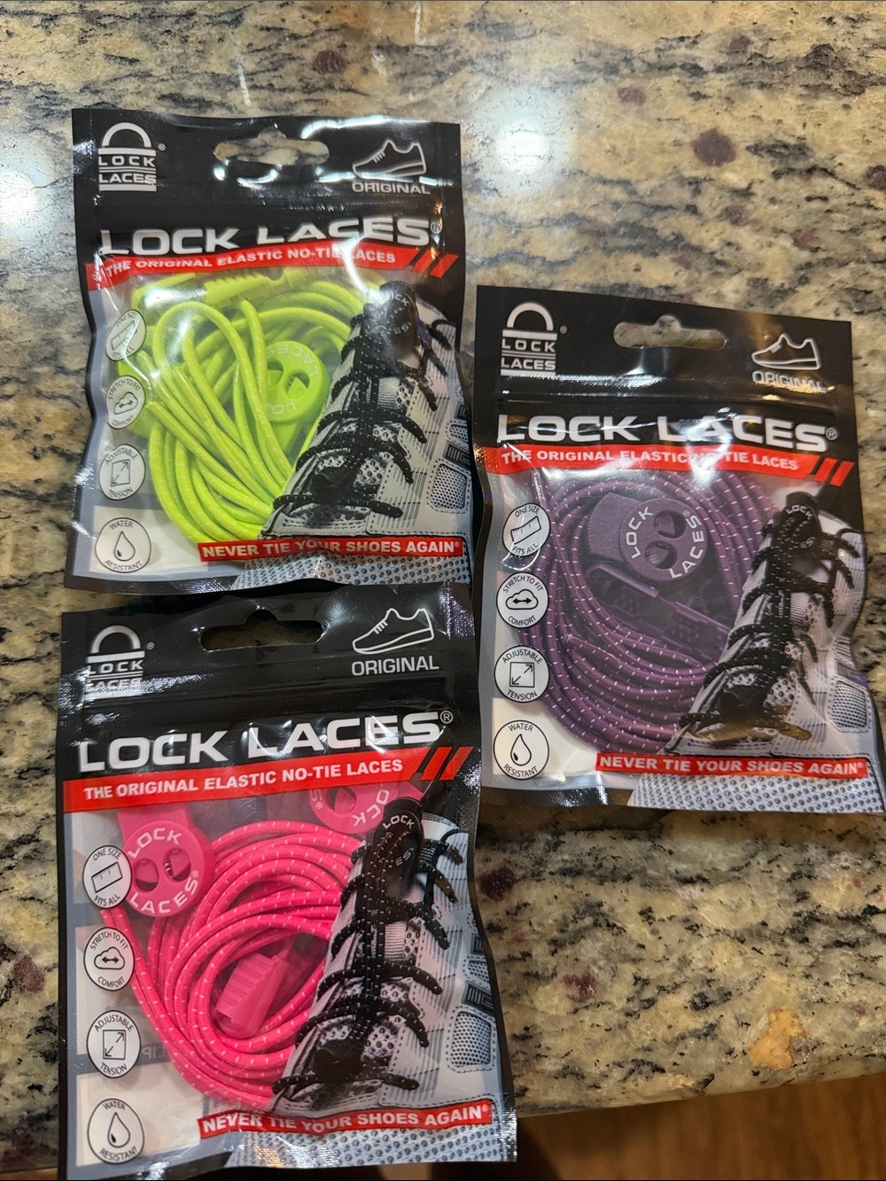 Elastic No-Tie Sneakers — Neon Green, Hot Pink, Purple